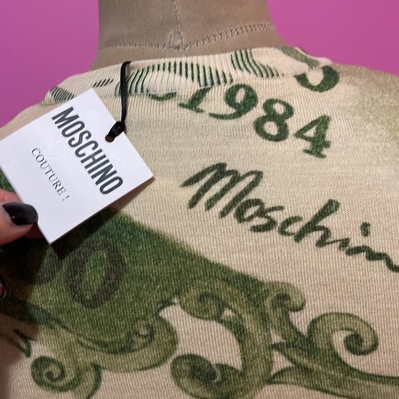 Moschino Couture Stretch Wool Dollar Bill Dress - Picture 8 of 16